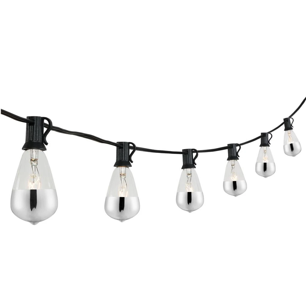 JONATHAN Y 10-Light Indoor/Outdoor 10 ft. Rustic Industrial Incandescent C7 Half-Chrome Bulb String Lights 1