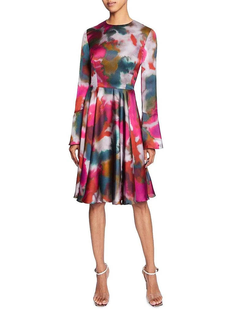 Santorelli Abstract Georgette Fit & Flare Knee-Length Dress 2