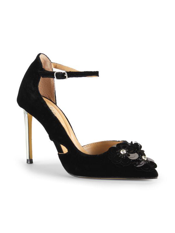 Charles David 89MM Rae Embellished Velvet Pumps