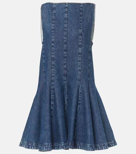 KHAITE Mags Dress in Stinson - Blue Designer Dress - Size: 12