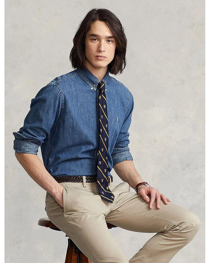 Ralph Lauren Classic Fit Long Sleeve Denim Cotton Button Down Shirt 2