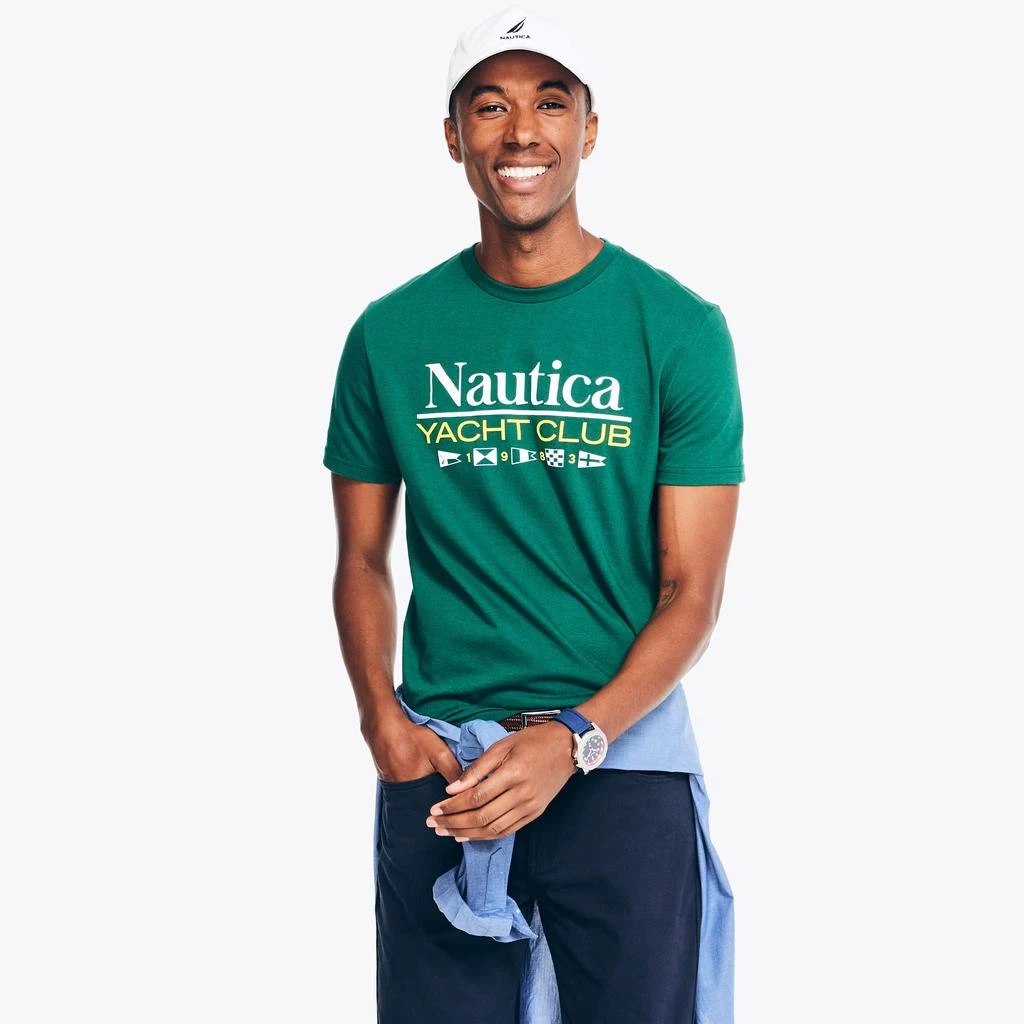 Nautica Nautica Mens Sustainably Crafted Yacht Club Graphic T-Shirt 1