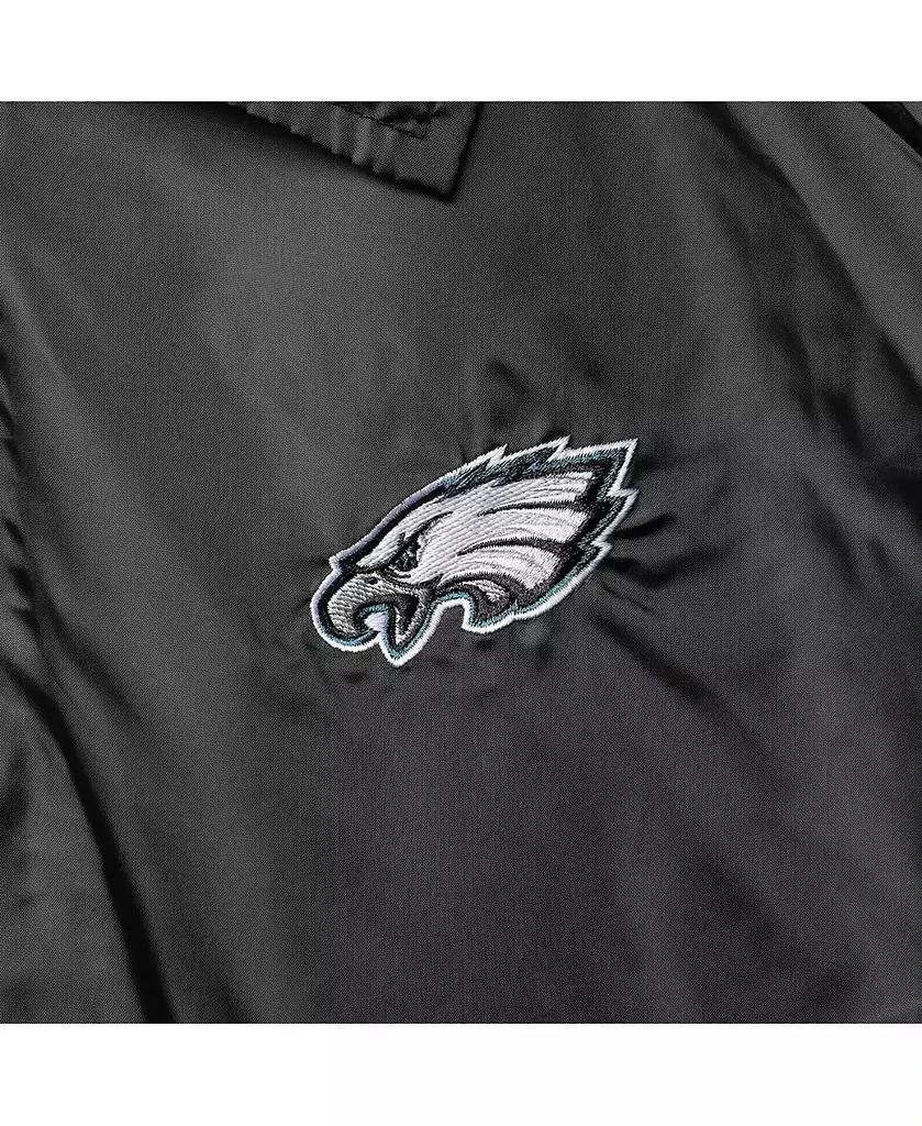 Dunbrooke Men
s Black Philadelphia Eagles Coaches Classic Raglan Full-Snap Windbreaker Jacket 8