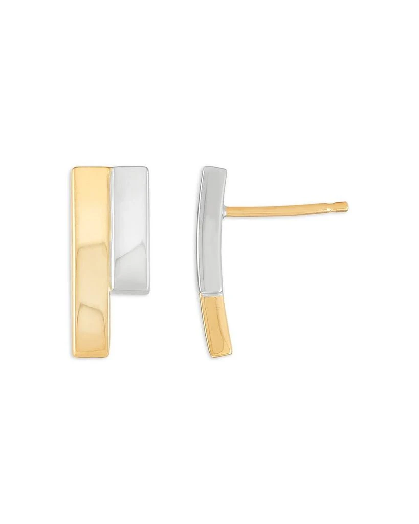 Alberto Amati 14K White & Yellow Gold Double Bar Stud Earrings 3