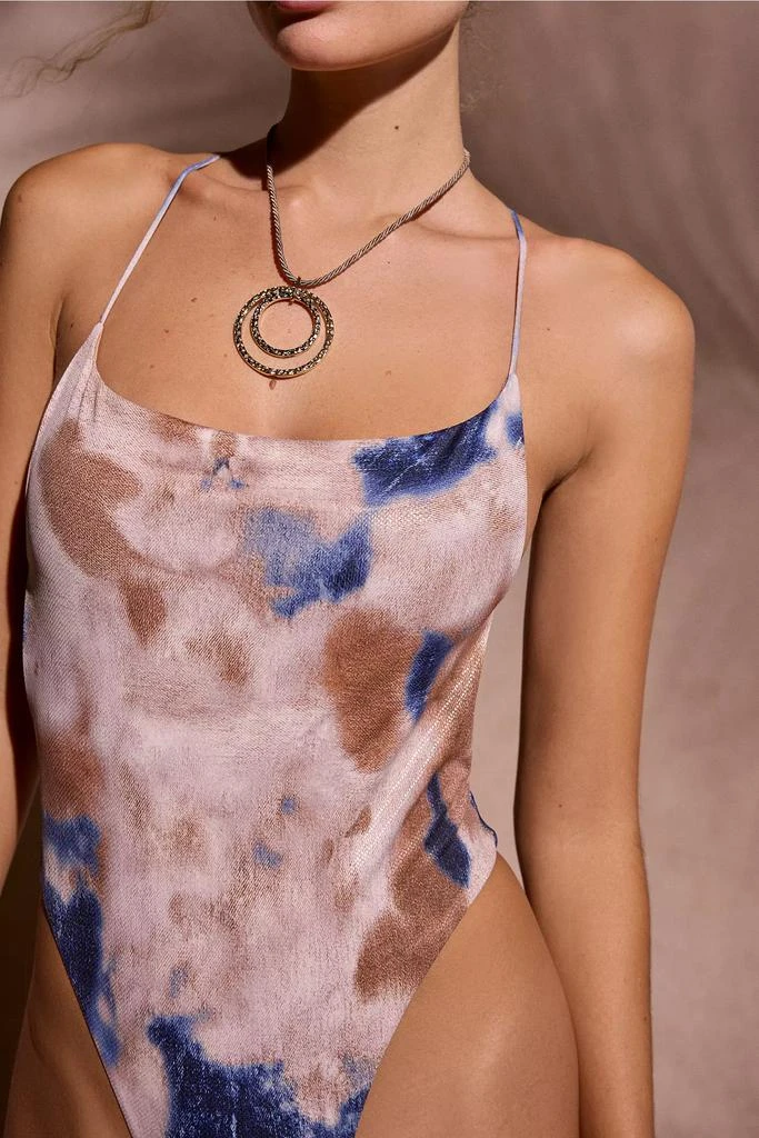 GUESS GUESS ORIGINALS UO Exclusive Bleached Denim Open-Back One-Piece Swimsuit 2