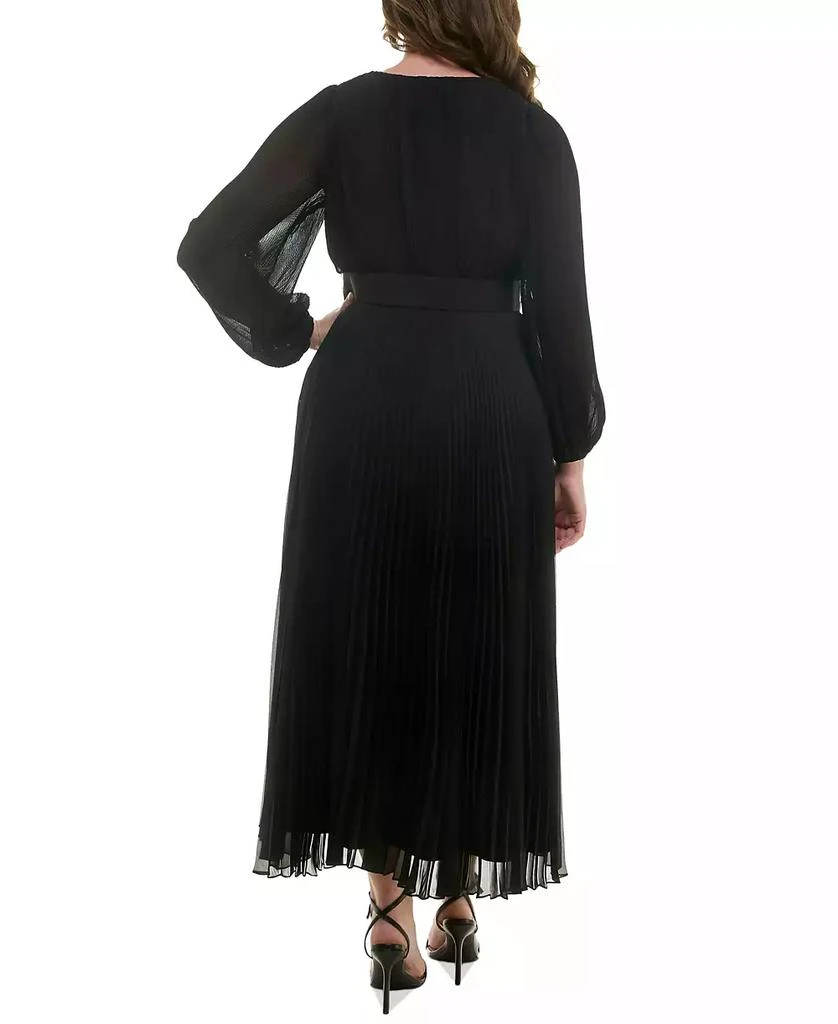 Taylor Plus Size Pleated Belted Maxi Dress 4