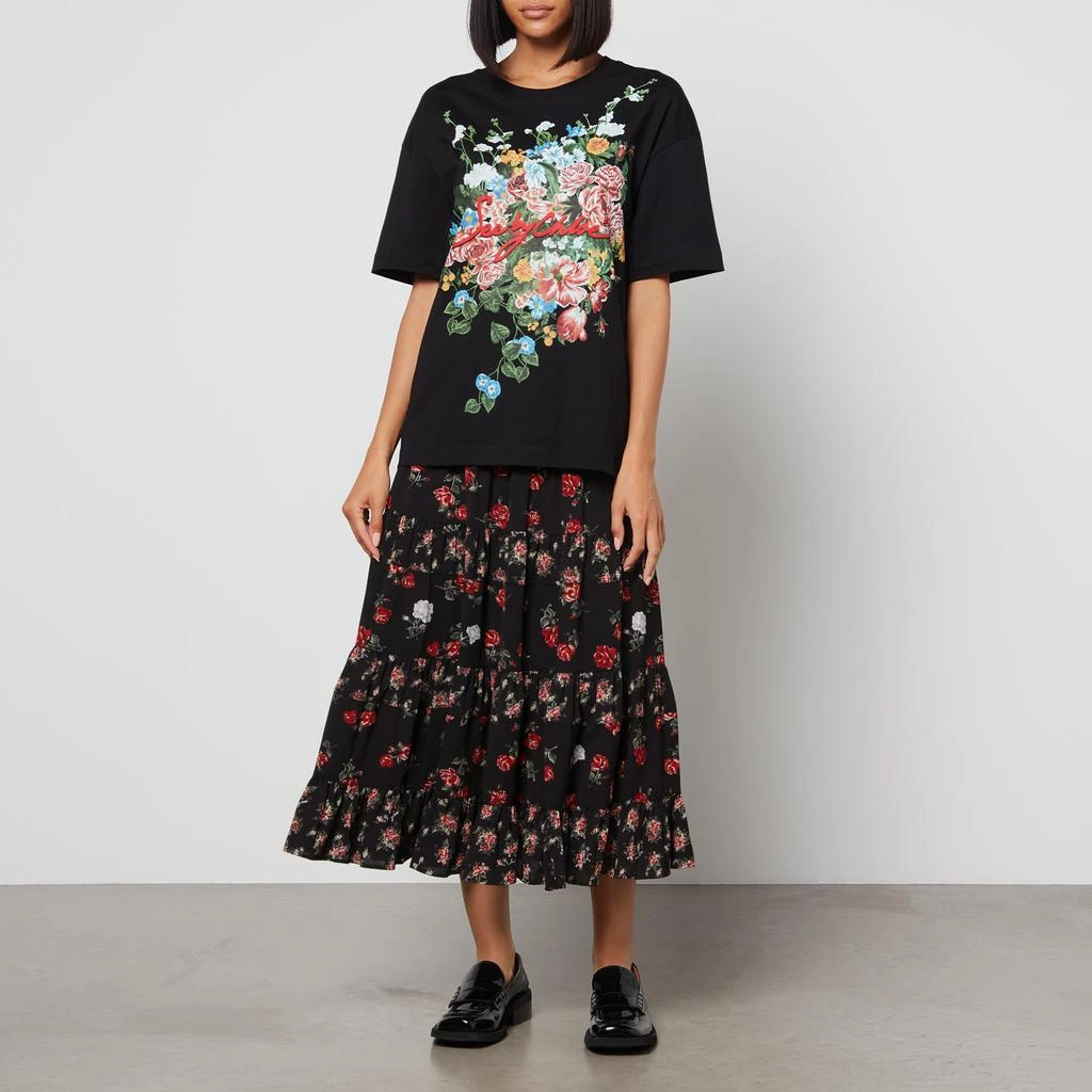 See by Chloé Juliette Floral-Print Stretch-Crepe Maxi Skirt 3