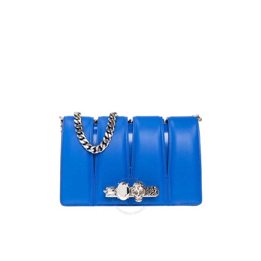 ショルダーバッグ・ポシェット ALEXANDER MCQUEEN POWDER BLUE SMALL SEAL SHOULDER BAG Alexander Mcqueen Powder Blue Leather Small Seal Shoulder