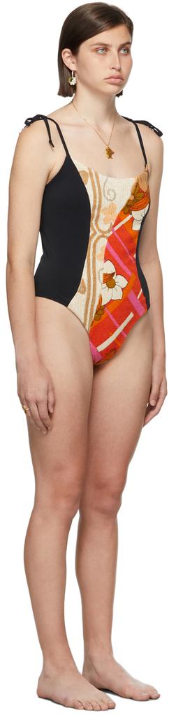 Rave Review SSENSE Exclusive Black & Orange Ophie One-Piece Swimsuit