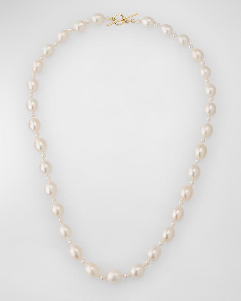 POPPY FINCH Large Oval Pearl Strand Necklace