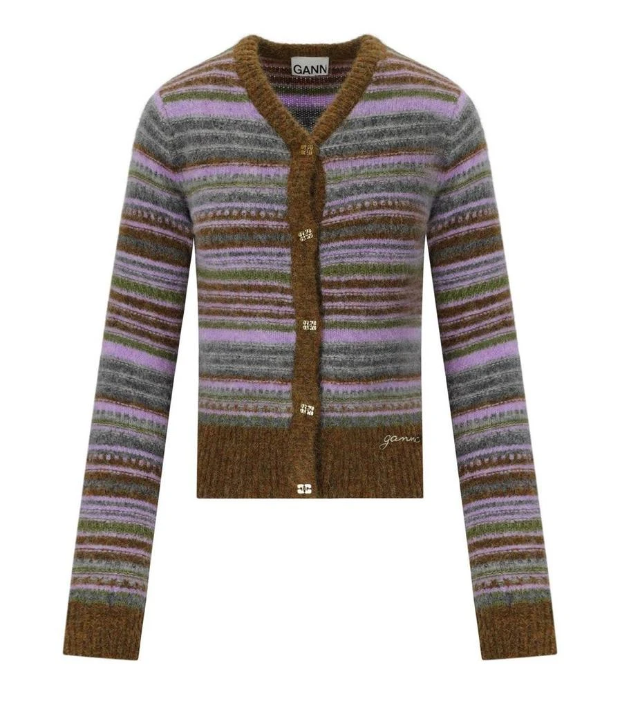 Ganni Ganni Multicolor Striped Cardigan 1