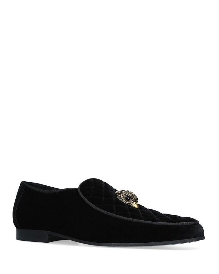 Kurt Geiger Men's Hugh Eagle Head Quilted Velvet Slip On Loafers 1