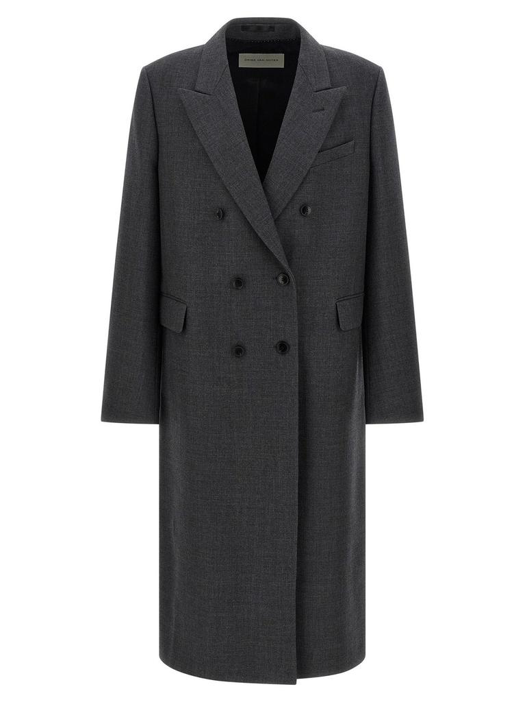 Shop Dries Van Noten Double-Breasted Tailored Coat on Sale at