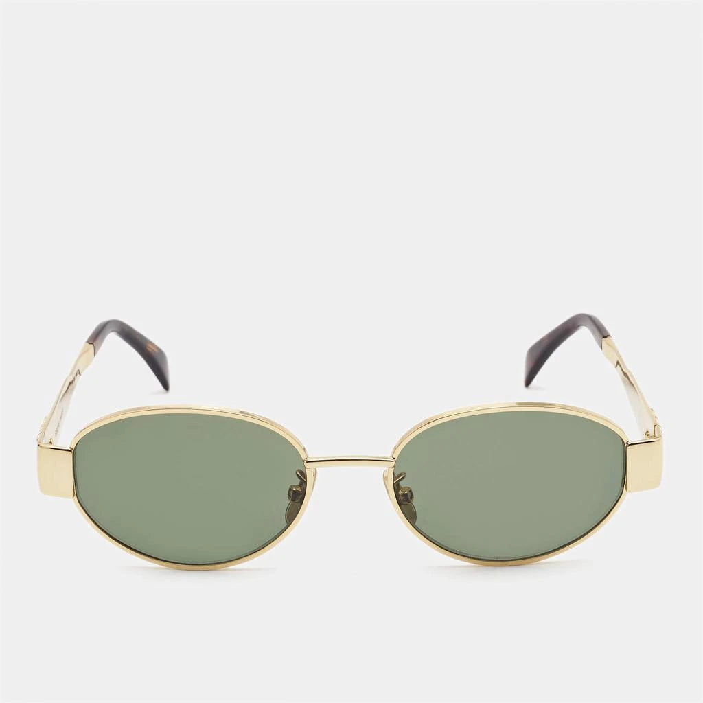 Celine Celine Gold Tone/Green CL40235U Triomphe Oval Sunglasses 1