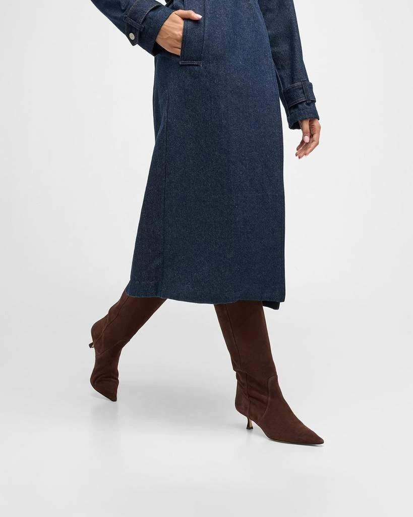 Stuart Weitzman Naomi Suede Kitten Tall Boots 3