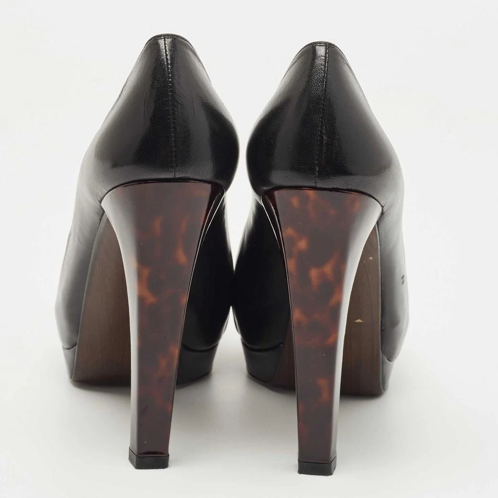 Stuart Weitzman Stuart Weitzman Black Leather Peep Toe Platform Pumps Size 38.5 5