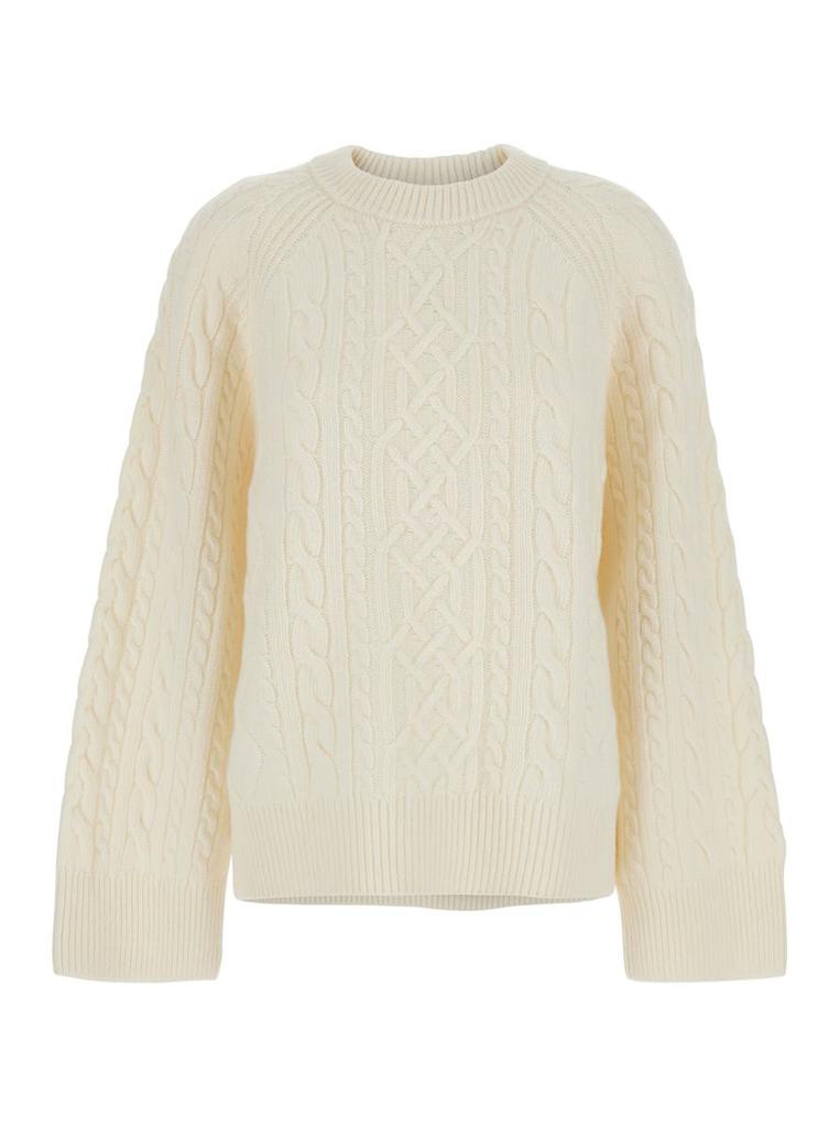Ivy & Oak 'Klarina Ann' White Crewneck Sweater In Wool Woman