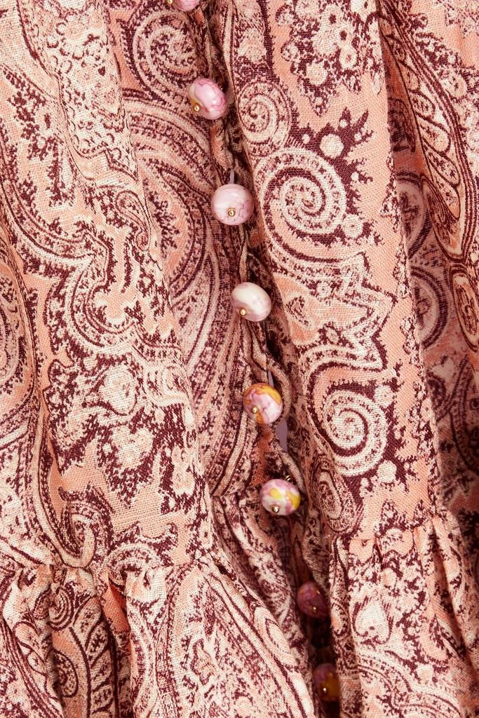 Zimmermann Lace-trimmed paisley-print linen mini dress 4