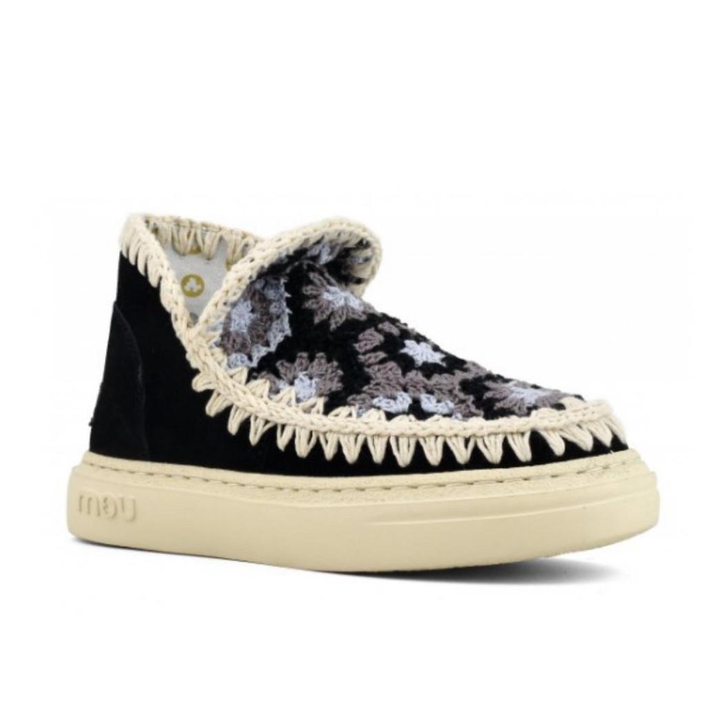Mou Mou - WOMEN'S BOLD ESKIMO SNEAKER WITH CROCHET UPPER