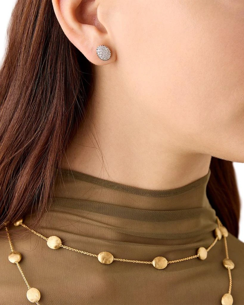 Marco Bicego 18K Yellow Gold Siviglia Diamond Oval Cluster Stud Earrings 2