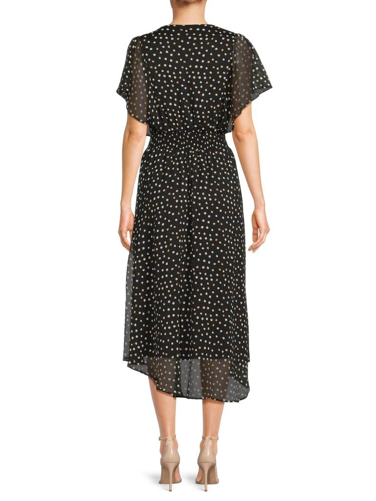 DKNY Polka Dot Flutter Sleeve Midi-Dress 2