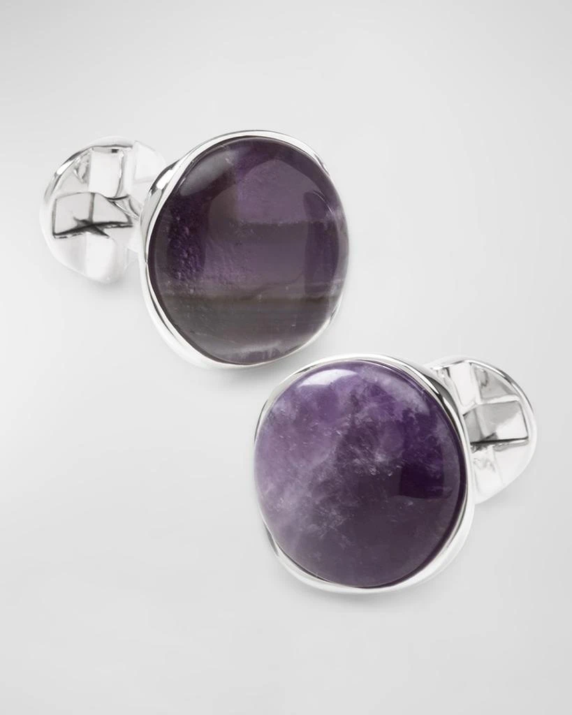 Cufflinks Inc. Men
s Round Amethyst Cufflinks