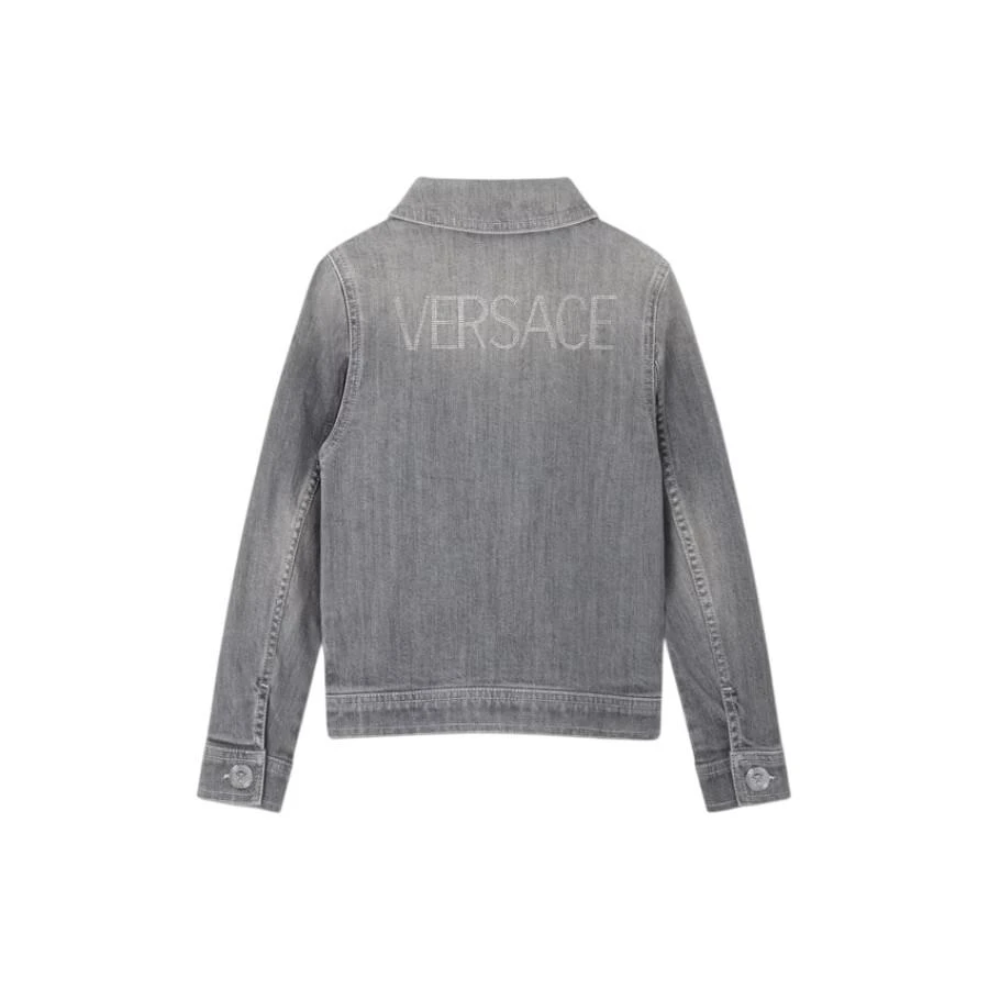Young Versace Kids Pointed Collar Denim Jacket 2