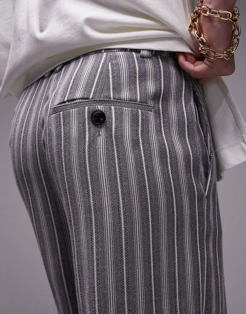 Topshop Tall Topshop Tall stripe low slung trousers in multi 5