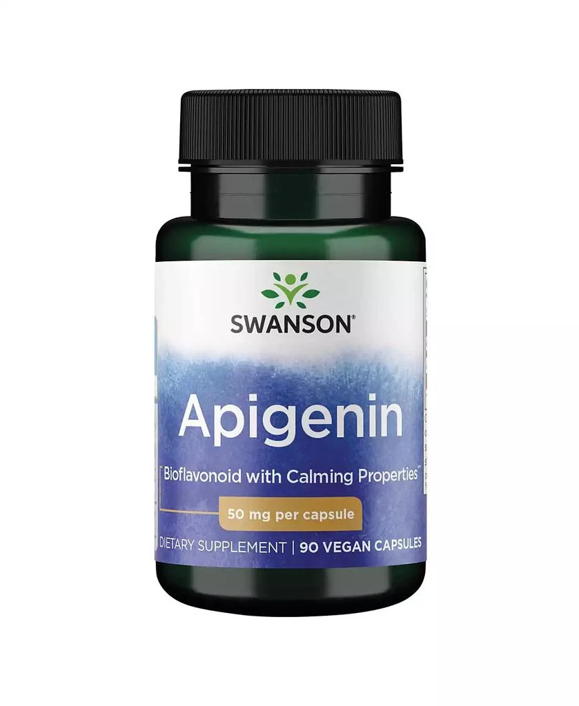 Swanson Apigenin Supplement, 50mg Capsules (90 Count), Helps Promote Sleep, Stress Relief and Overall Men's Health
