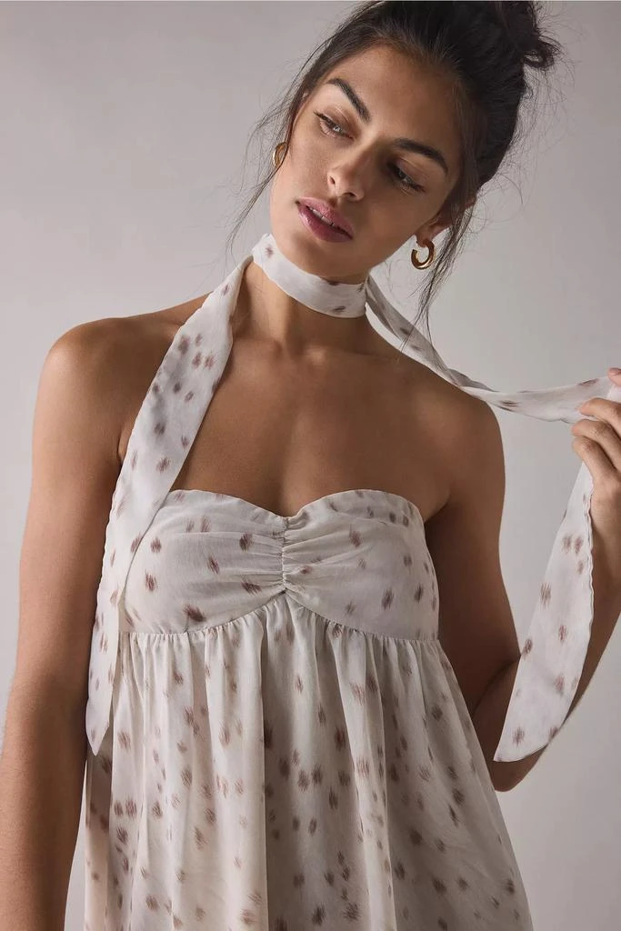 Motel Motel Yukio Strapless Scarf Babydoll Mini Dress 3