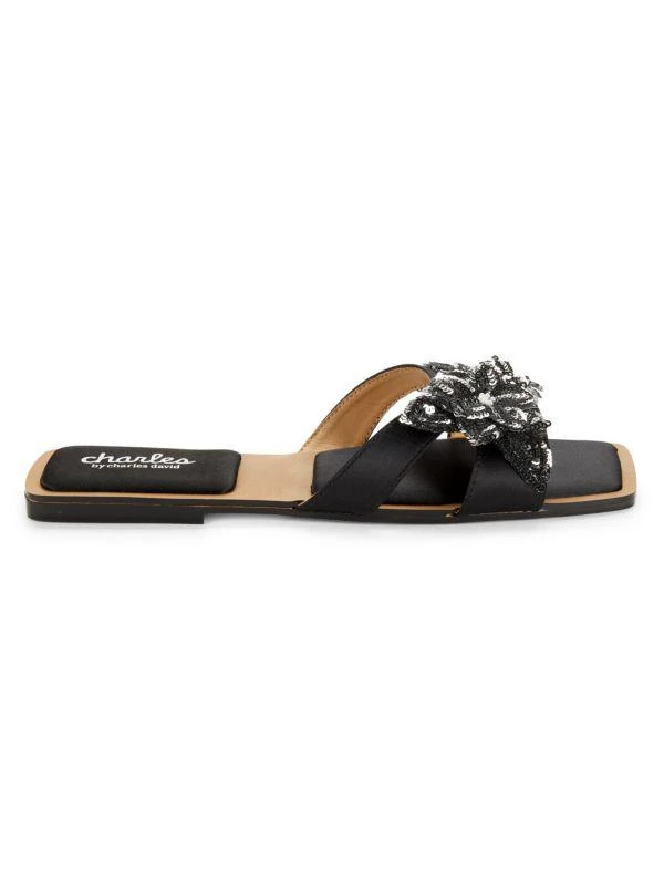 Charles David Ordly Sequin Flower Flat Sandals 1