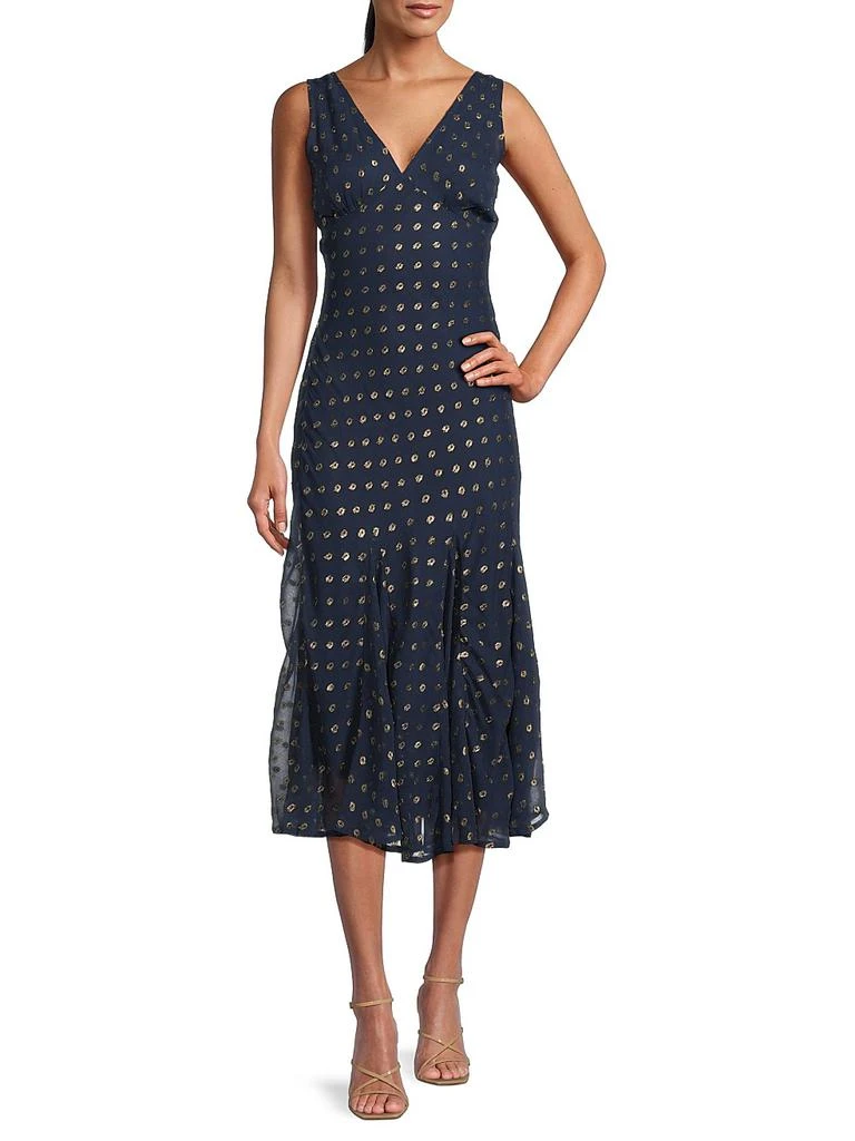Ciao Lucia Clarette Metallic Dot Sleeveless Midi-Dress 2