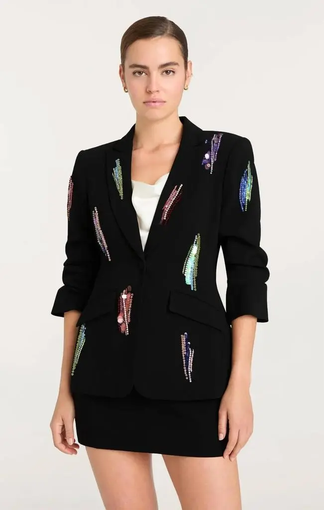 Cinq a Sept Cinq A Sept - Paillette Whirl Scrunched Cheyenne Blazer