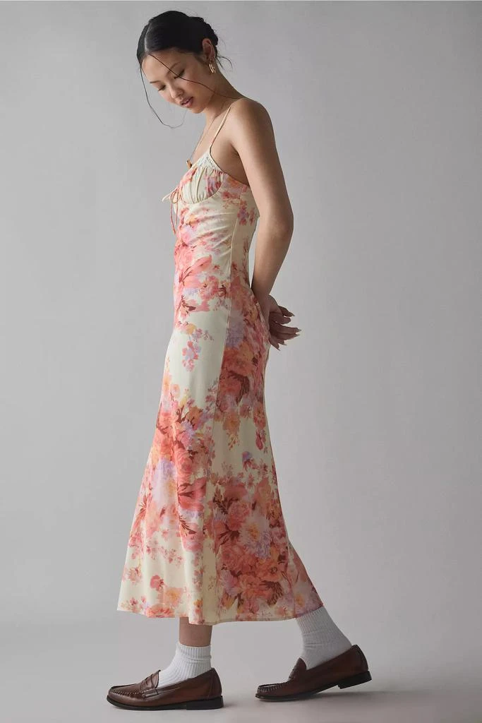 Kiss The Sky Kiss The Sky Floral Printed Satin Slip Midi Dress 3