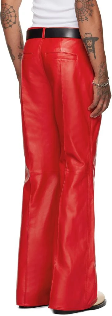 LU'U DAN Red Bells Bell Bottom Leather Pants 3