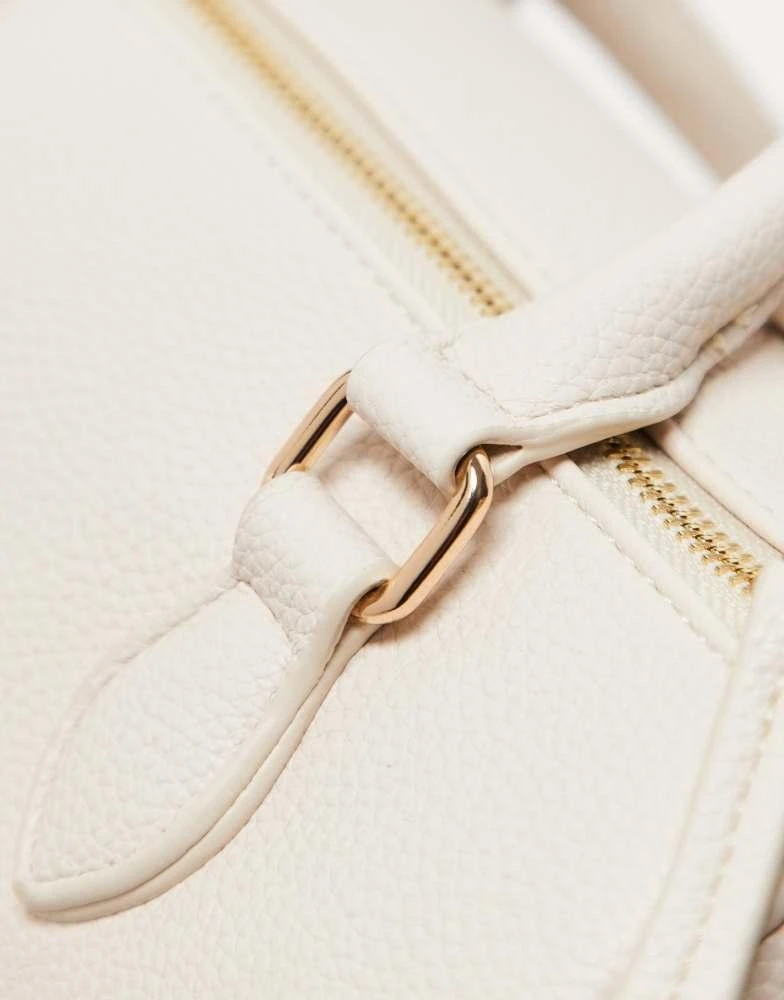 Mario Valentino Valentino rised bowling bag with detachable crossbody strap in ecru 2