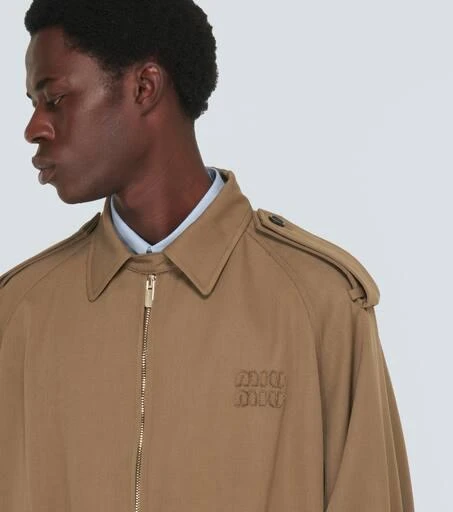 Miu Miu Logo wool gabardine blouson jacket 5
