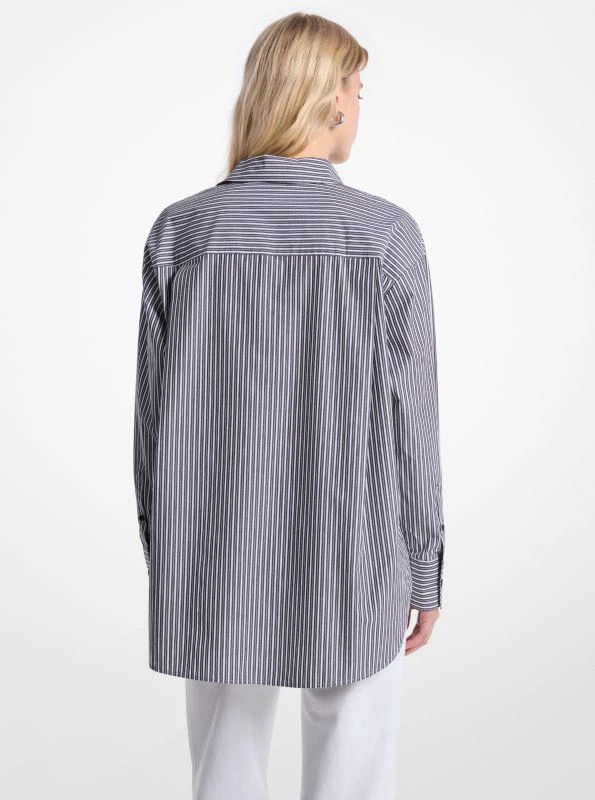Michael Kors Oversized Striped Cotton Poplin Shirt 2