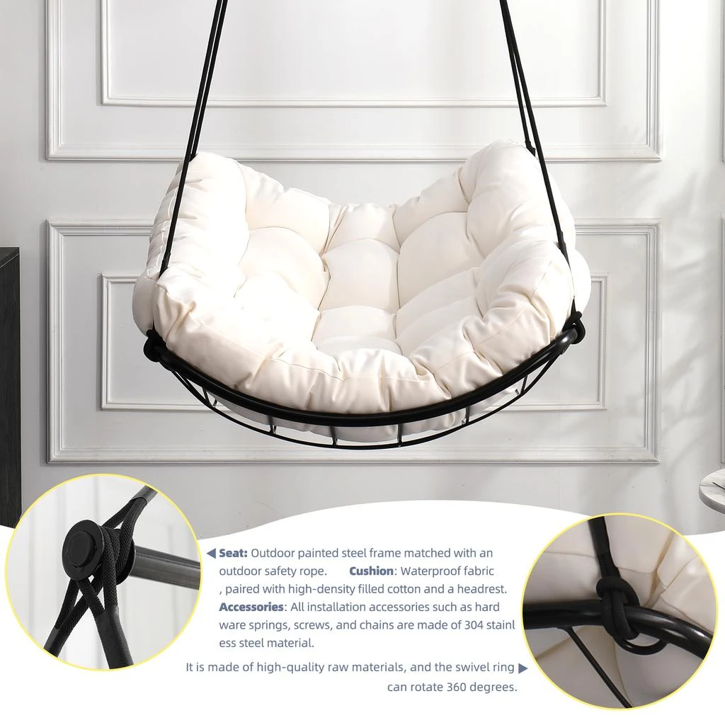 Streamdale Furniture Streamdale Hammock Chair Swing with Cushion - Outdoor/Indoor 3