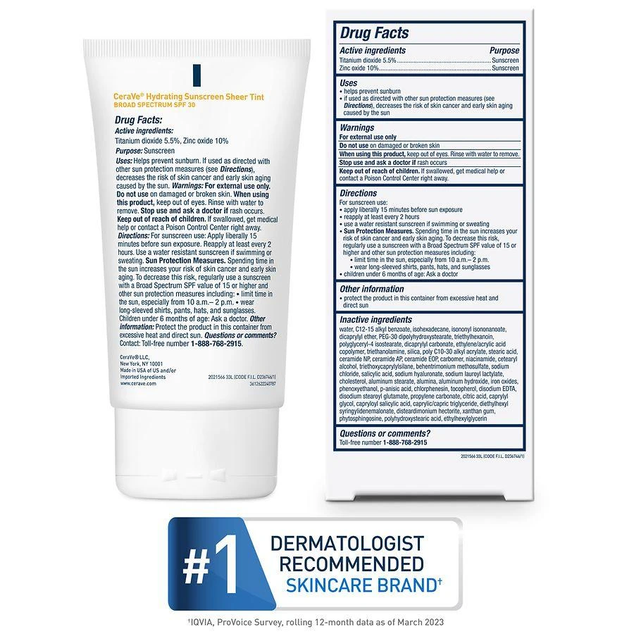 CeraVe Hydrating Mineral Sunscreen SPF 30 for Face with Sheer Tint 7