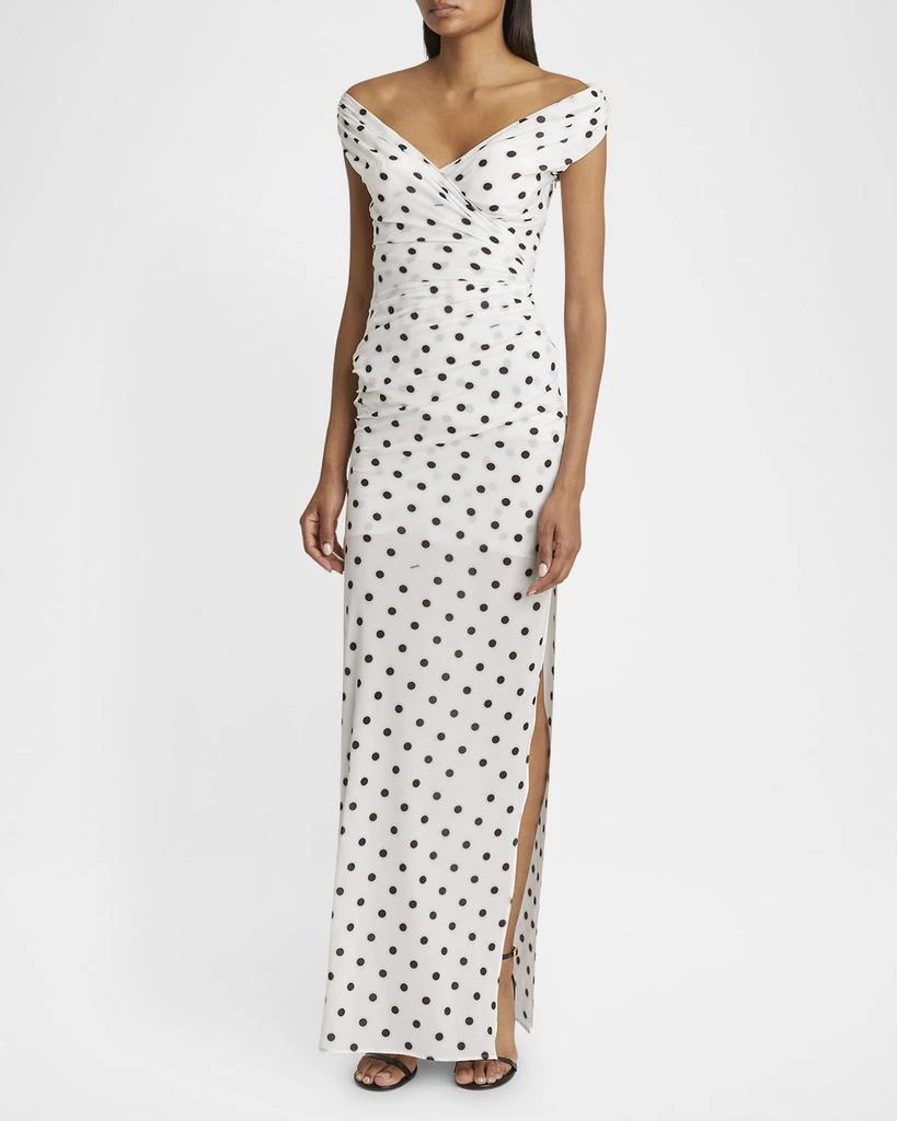 Jacquemus Rita Polka-Dot Off-The-Shoulder Gown 4