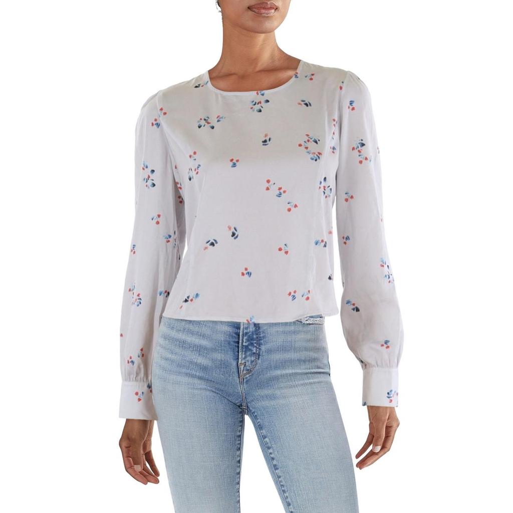 Avec Les Filles Womens Floral Print Wear to Work Blouse