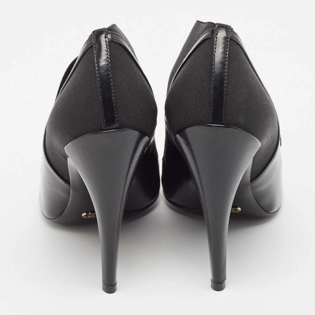 Dior Dior Black Patent Leather and Stretch Fabric Ankle Booties Size 39 5