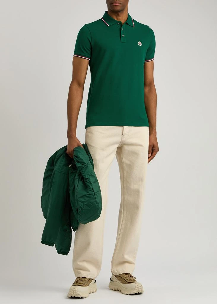 Moncler Logo-appliquéd piqué cotton polo shirt 4