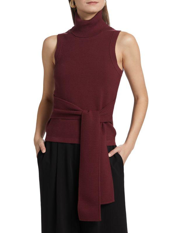 Alice by Temperley Celeste Rib-Knit Turtleneck Sweater Top