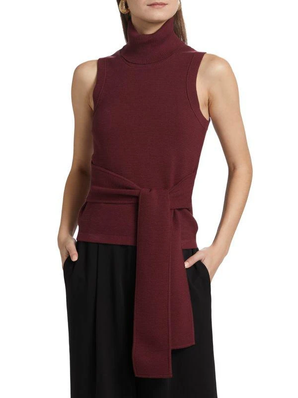 Alice by Temperley Celeste Rib-Knit Turtleneck Sweater Top 1