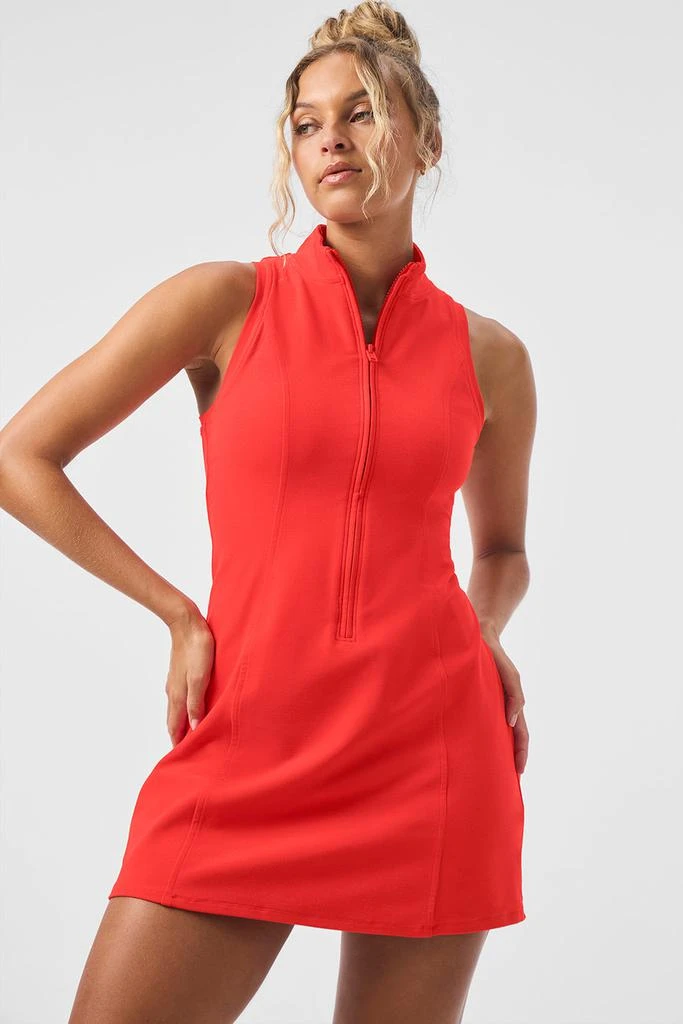 Alo Alosoft Carefree 1/2 Zip Dress - Red Hot Summer 4