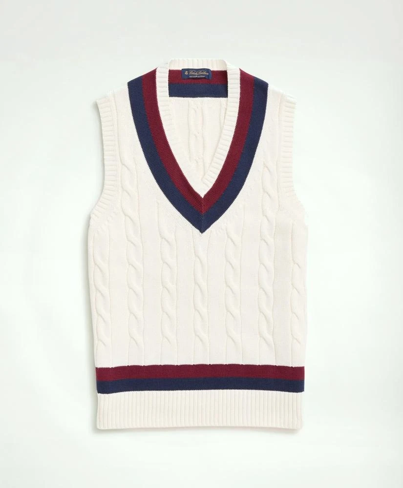 Brooks Brothers Vintage-Inspired Tennis V-Neck Vest in Supima® Cotton 1