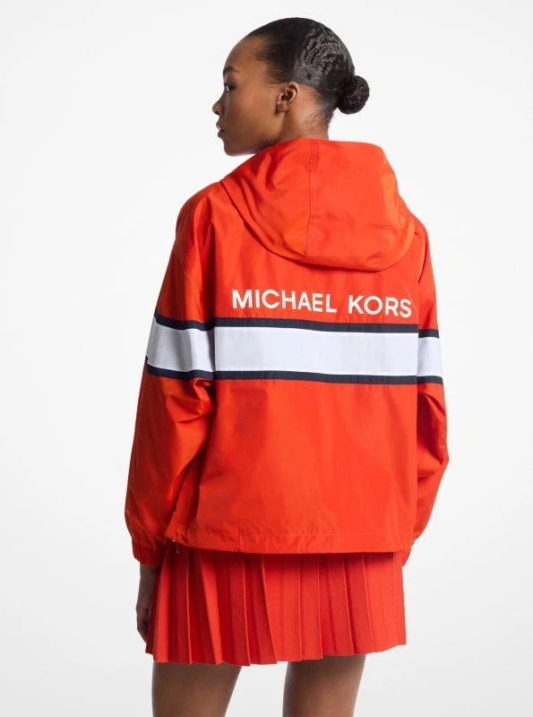 Michael Kors Striped Ciré Half-Zip Jacket 2