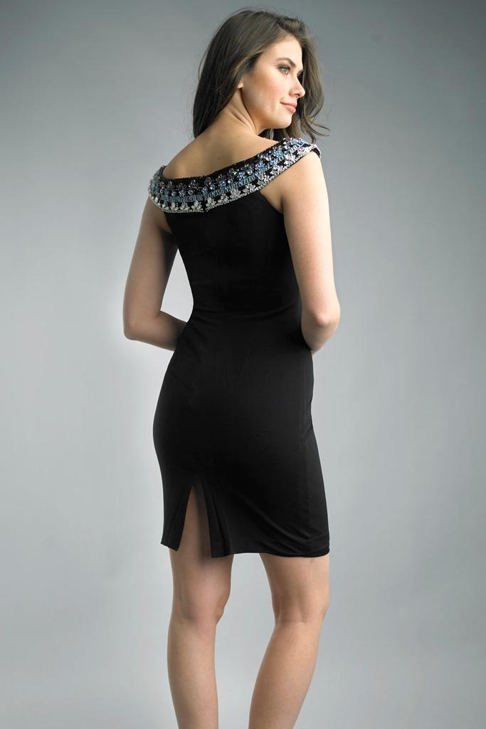 Basix Black Label Boat Collar Cocktail Dress
